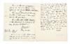 Appraisal: VAN BUREN MARTIN Two items Autograph Manuscript Signed M V