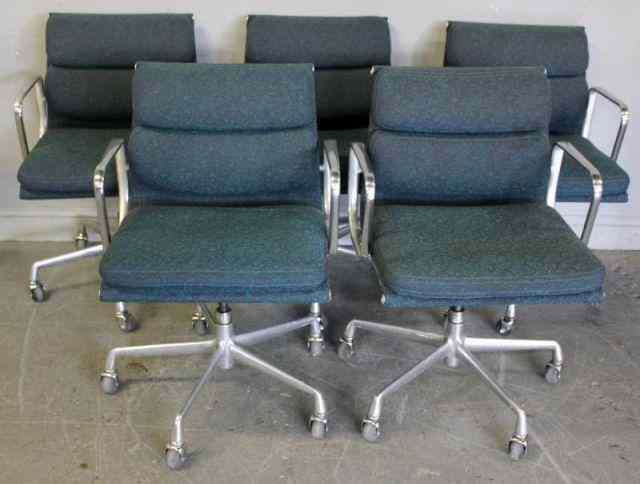 Appraisal: Herman Miller Eames Swivel Office Chairs With original upholstery From