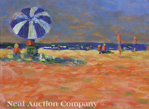 Appraisal: Vernon Reinike American th st C Beach Umbrella acrylic on