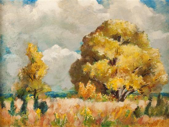 Appraisal: Helen Hamilton American - Meadow Landscape oil on masonite signed