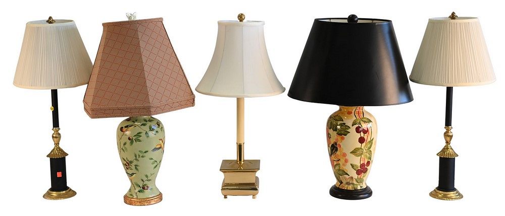 Appraisal: Five Piece Lot of Table Lamps to include a pair