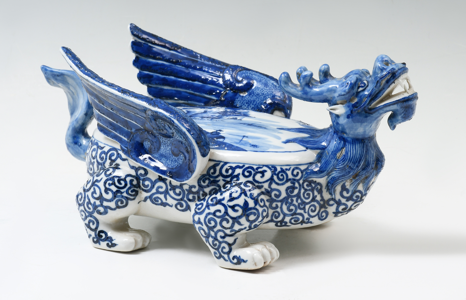 Appraisal: BLUE WHITE CHINESE PORCELAIN DRAGON Chinese porcelain in the form