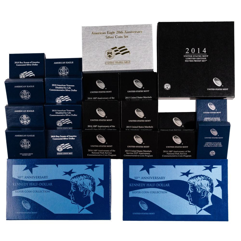 Appraisal: COMMEMORATIVE COIN ASSORTMENT items including th anniversary silver Kennedy c