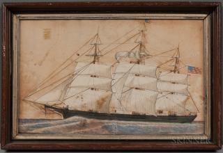 Appraisal: American School th Century Merchant Ship Josiah Hale American School