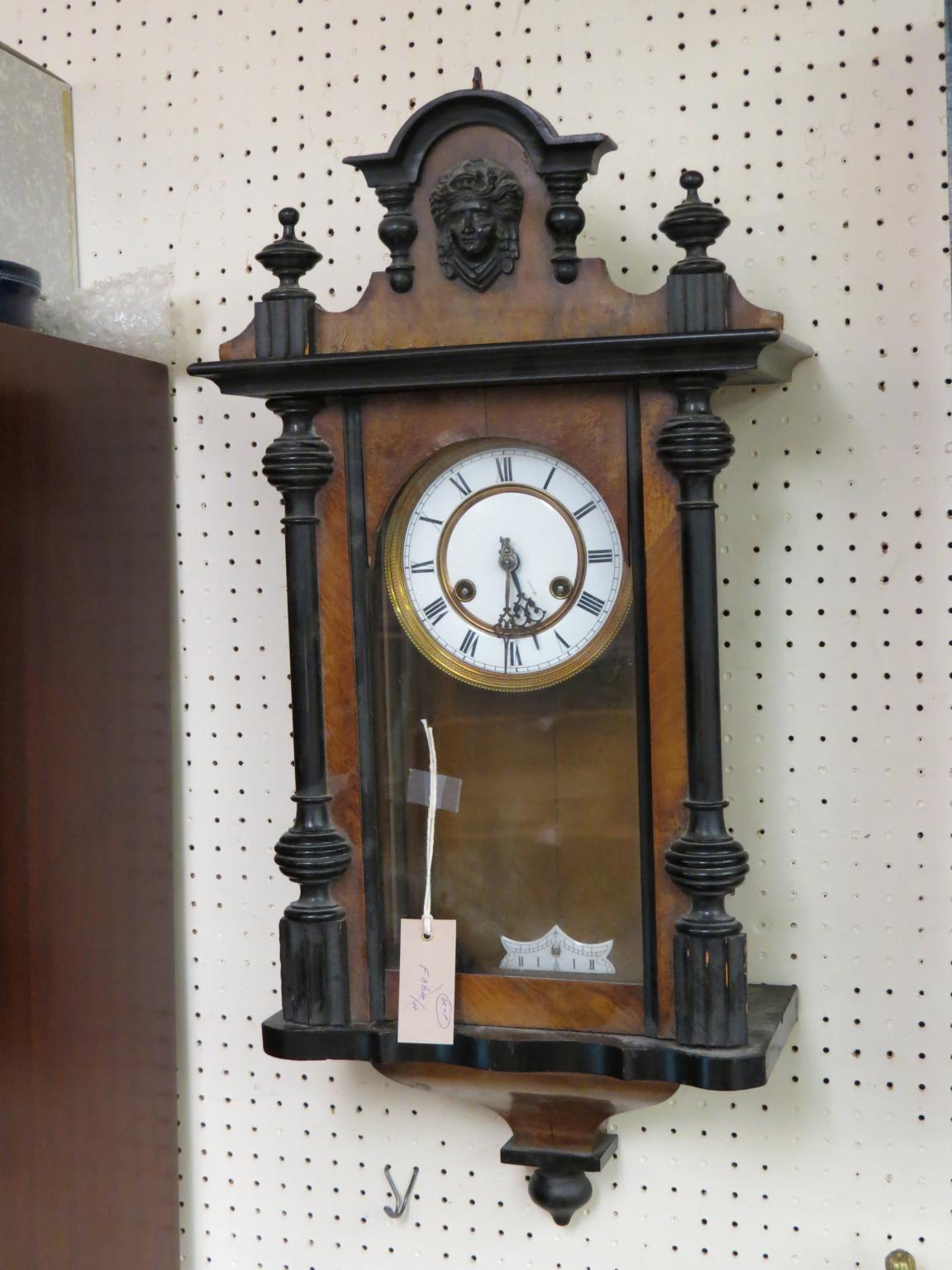 Appraisal: A late th century German wall clock enamelled dial within