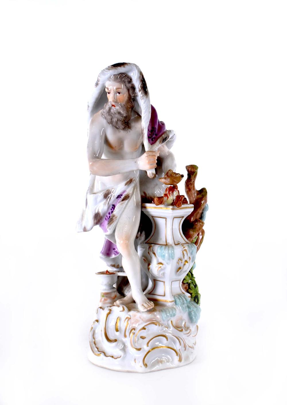 Appraisal: CONTINENTAL PORCELAIN FIGURE OF WINTERGerman or Austrian The underside with