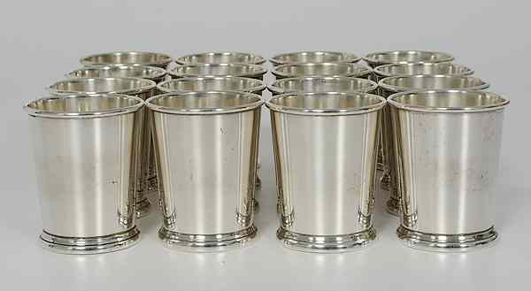 Appraisal: Preisner Sterling Julep Cups American sixteen sterling silver julep cups