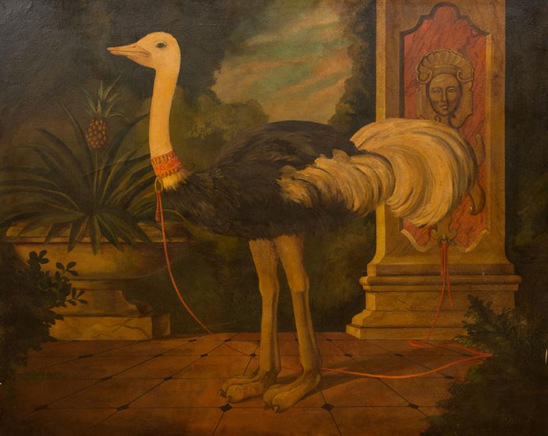 Appraisal: ATTRIBUTED TO WILLIAM SKILLING b OSTRICH Oil on canvas signed