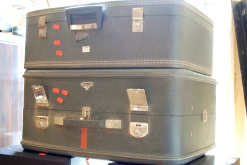 Appraisal: TWO GREY s SUITCASES