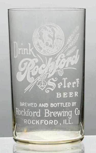 Appraisal: Rockford Brewing Company Acid-Etched Beer Glass Light wear to imprint