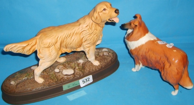 Appraisal: Beswick Retreiver on Base And Beswick Collie Gloss