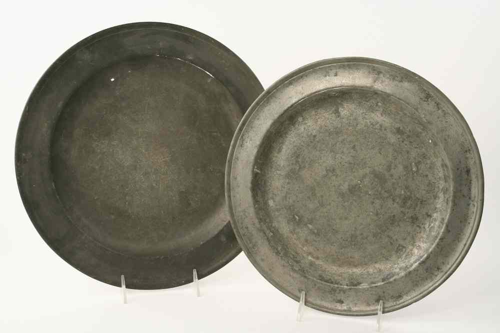 Appraisal: PLATES - Two early th C pewter plates '' plate