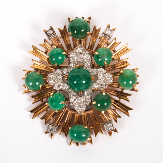 Appraisal: Seaman Schepps starburst pendant brooch New York third quarter- th