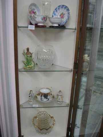 Appraisal: Contents of Corner Cabinet cups saucers figurines berry set crystal