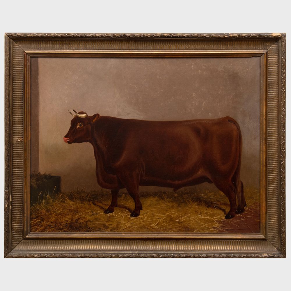 Appraisal: Colin Grange Portraits of Prized Cows A Pair Two oil