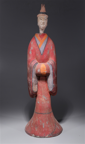 Appraisal: Large Chinese early style ceramic figure some wear and chips