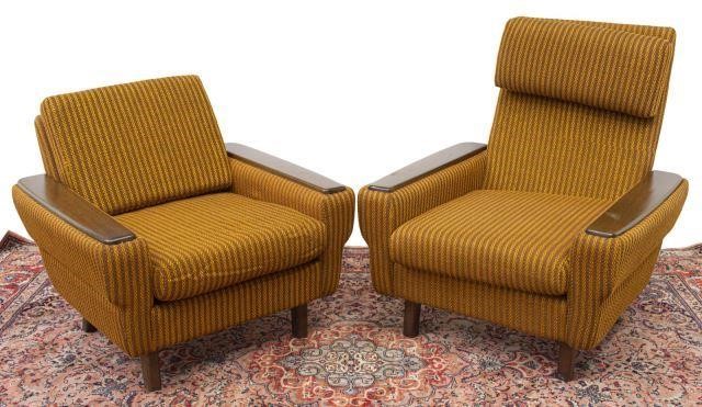 Appraisal: lot of Danish mid-century modern his and her lounge chairs