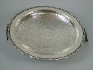 Appraisal: A Chilean silver twin handled dish of circular form with