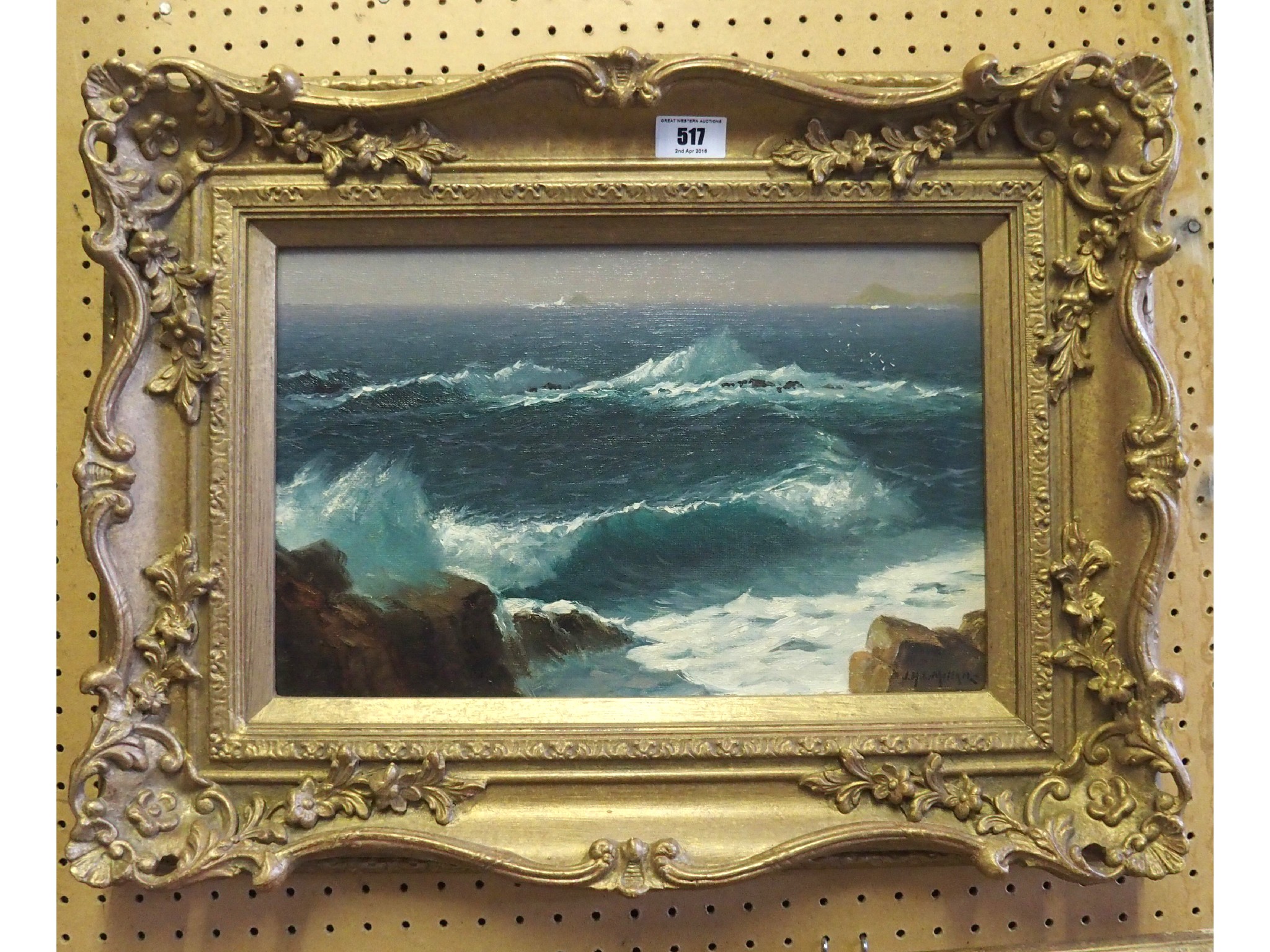 Appraisal: JAMES H C MILLAR Sea Breakers signed oil on board