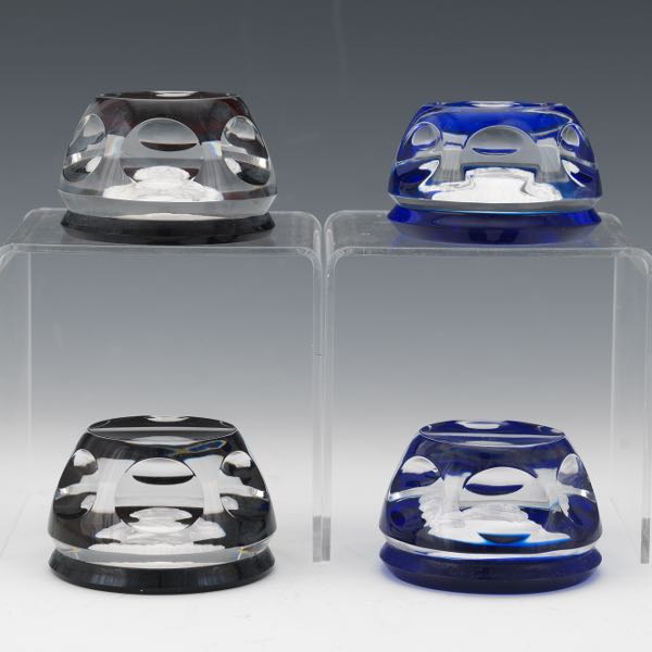 Appraisal: FOUR CRYSTAL SULPHIDE BOXED PAPERWEIGHTS THE BICENTENNIAL COLLECTION OF CAMEOS