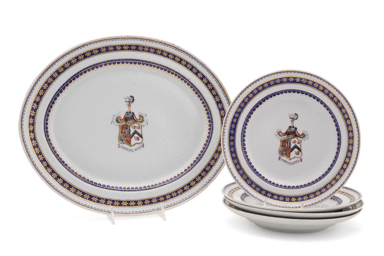 Appraisal: PCS CHINESE EXPORT ARMORIAL PORCELAIN TABLEWARE Five piece set of