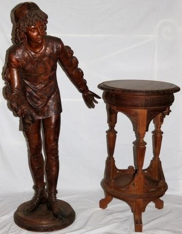 Appraisal: TH CENTURY CARVED WOODEN ITALIAN STATUEDEPICTING A YOUNG BOY IN