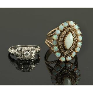 Appraisal: Two Rings Lot comprising an opal diamond and k gold