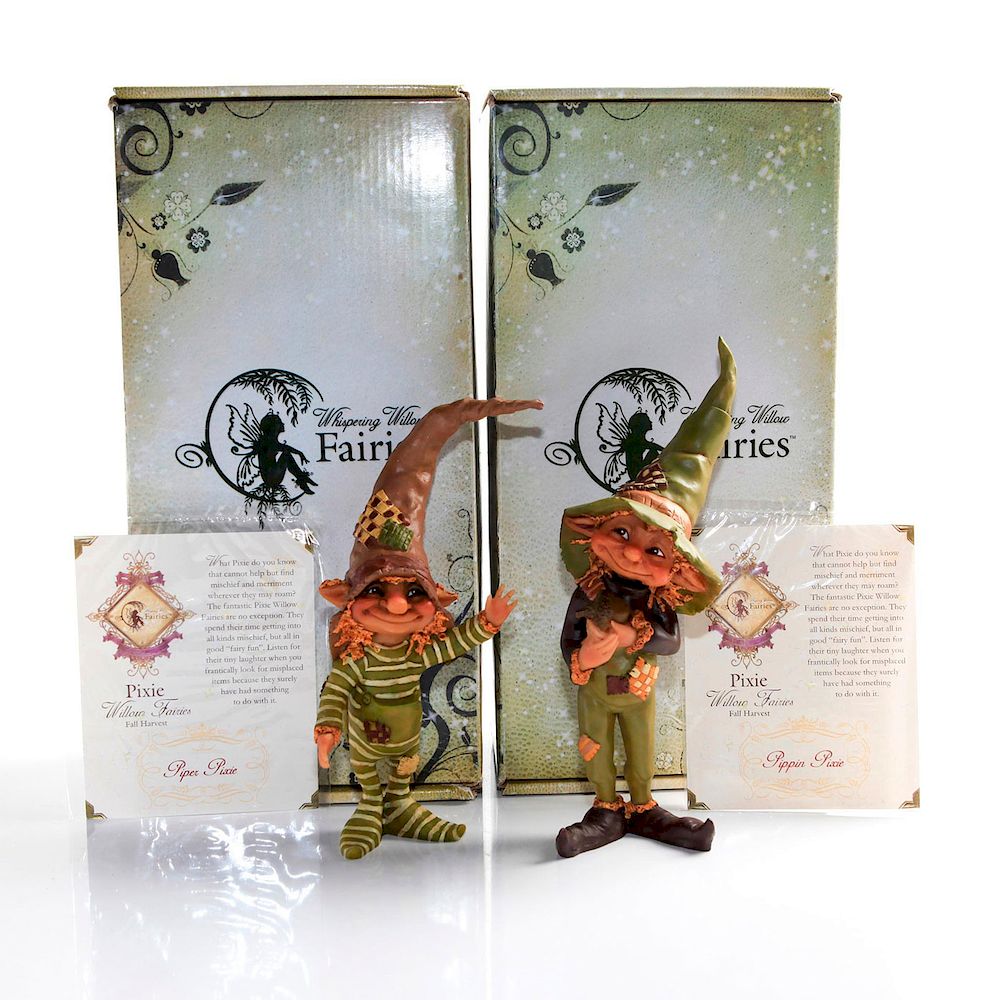 Appraisal: WHISPERING WILLOW FAIRY FIGURINES Hand painted signed comes with original