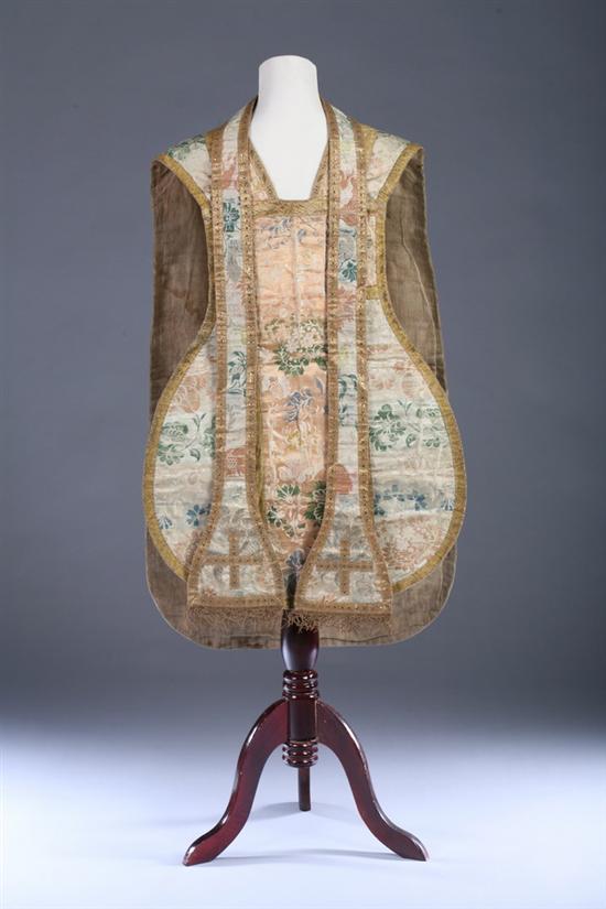 Appraisal: CONTINENTAL EMBROIDERED SILK COPE AND STOLE th- th century Embroidered