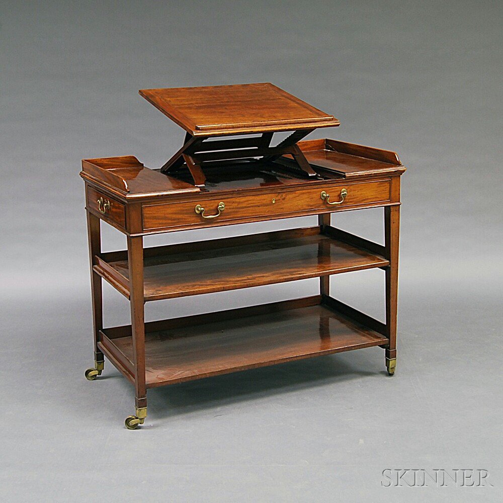 Appraisal: Georgian-style Mahogany Tea Cart with two working and four faux