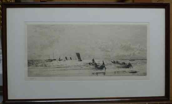 Appraisal: William Lionel Wyllie - etching Yorkshire Cobles signed in pencil