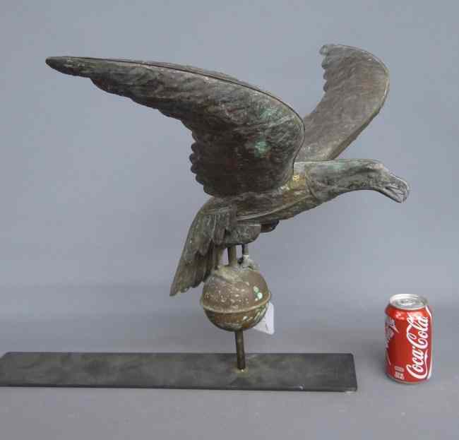 Appraisal: Eagle on ball weathervane '' Wing Span '' Ht