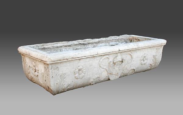 Appraisal: An Italian Baroque marble cistern early th century Rectangular in