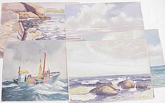 Appraisal: Charles Ernest Pont American - ten watercolors on paper marine