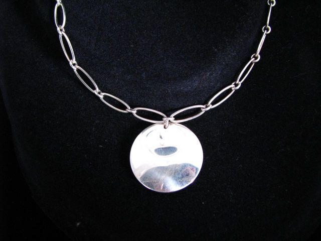 Appraisal: Tiffany amp Co sterling silver Elsa Peretti round pendant with