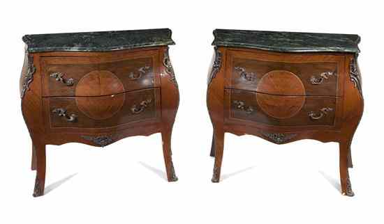 Appraisal: A Pair of Louis XV Style Marquetry and Gilt Metal