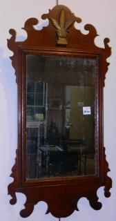 Appraisal: Antique Chippendale Mirror in Mahogany shaped crest and ears carved