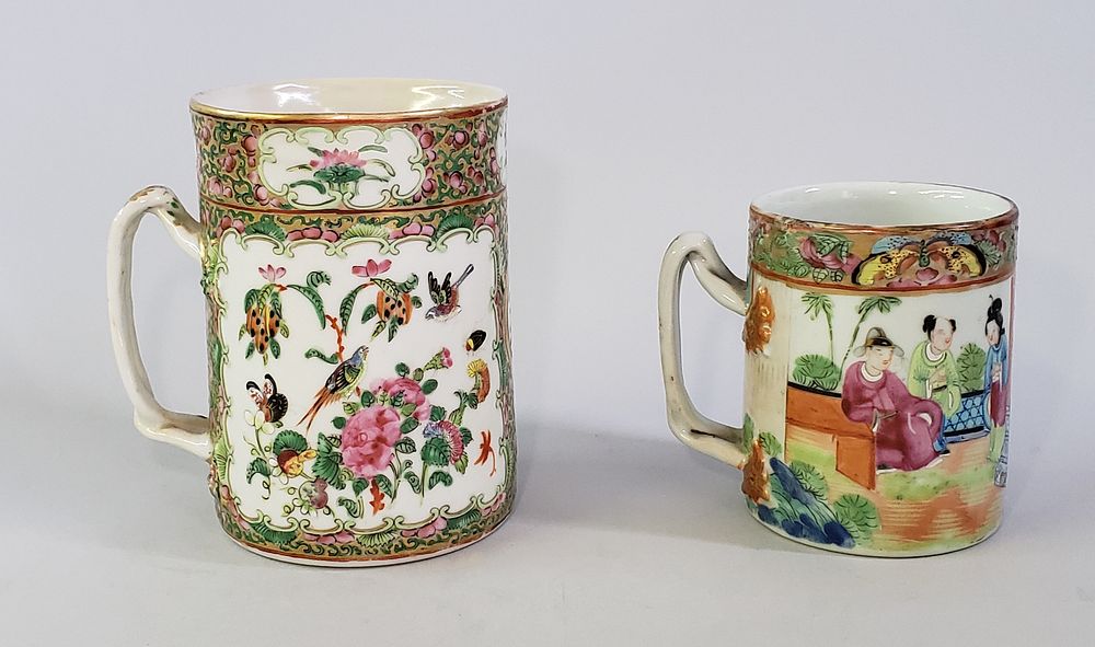 Appraisal: Two th Century Chinese Rose Medallion Mugs Two th Century