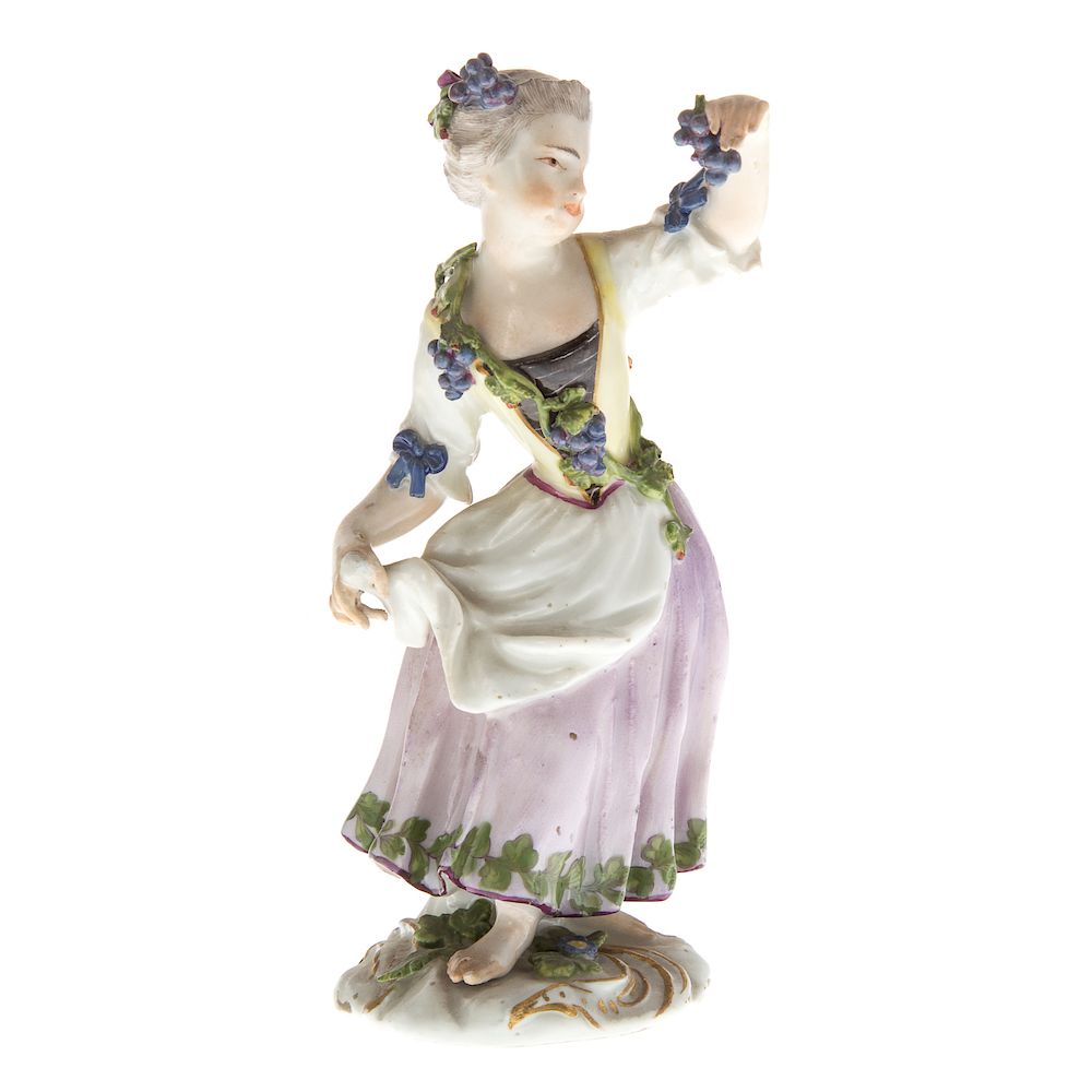 Appraisal: Meissen porcelain figure peasant girl grape picker second half- th