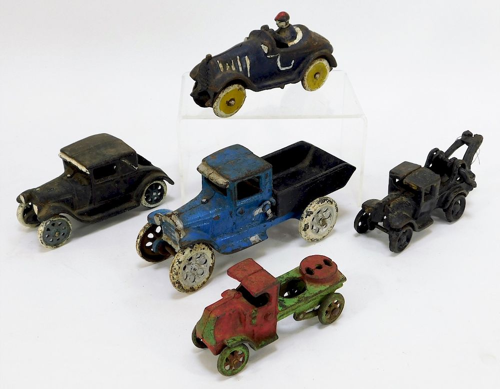 Appraisal: PC Antique Cast Iron Toy Car Truck Group United States