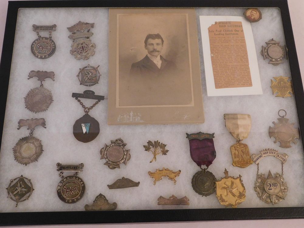 Appraisal: ATHLETE FRED CHITTICK MEDALS LOT Large lot consisting of medals