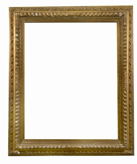 Appraisal: A TH CENTURY GILTWOOD AND GESSO FRAME with gadrooned border