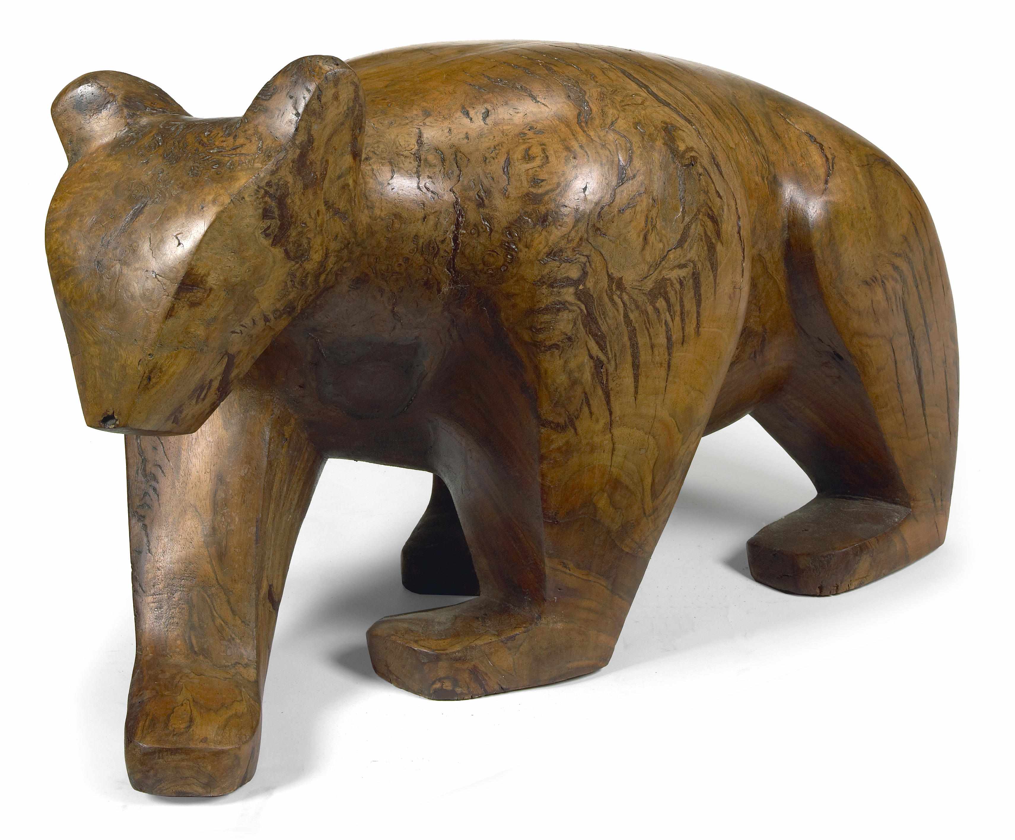 Appraisal: Joseph Goethe American - Bear second half th centurycarved figured