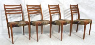 Appraisal: Set Danish Modern Teak Dining Chairs Ladderbac Set Danish Modern