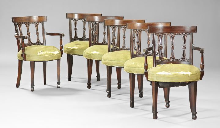 Appraisal: Suite of Six Edwardian Mahogany Dining Chairs early th century