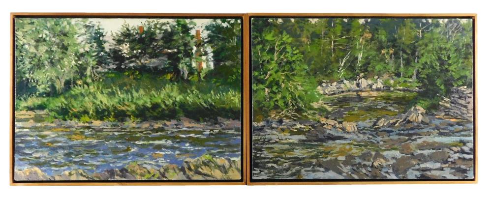 Appraisal: Two paintings by J Thomas R Higgins American b Stream