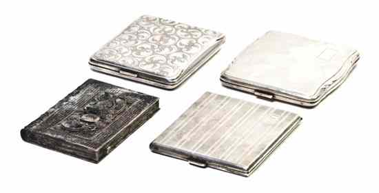 Appraisal: Three American Sterling Silver Cigarette Cases of varying forms and