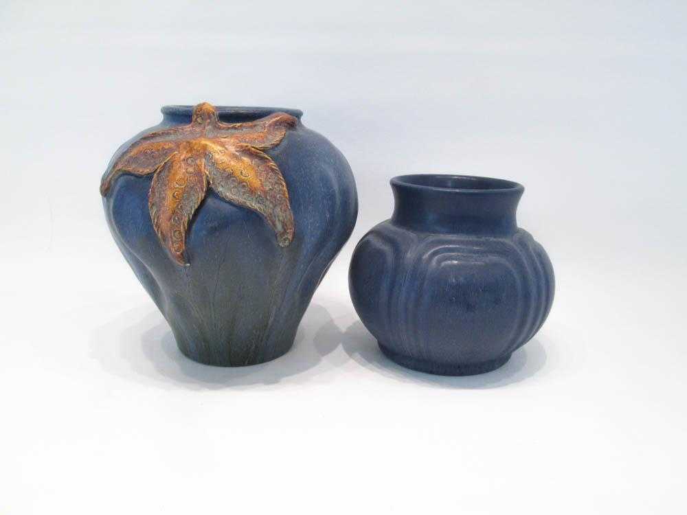 Appraisal: TWO EPHRAIM FAIENCE AMERICAN ART POTTERY VASES the first in