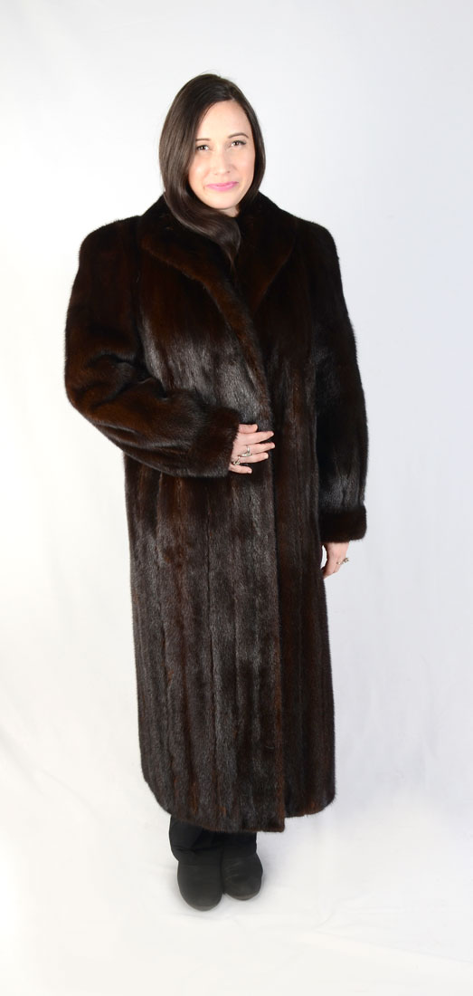 Appraisal: VINTAGE MAISON BLANCHE FULL LENGTH FUR COAT Richly colored dark