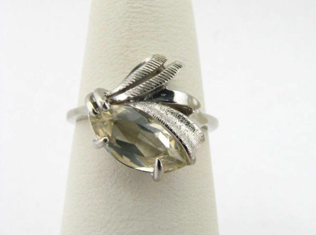 Appraisal: K White Gold ring with marquis aqua topaz center stone